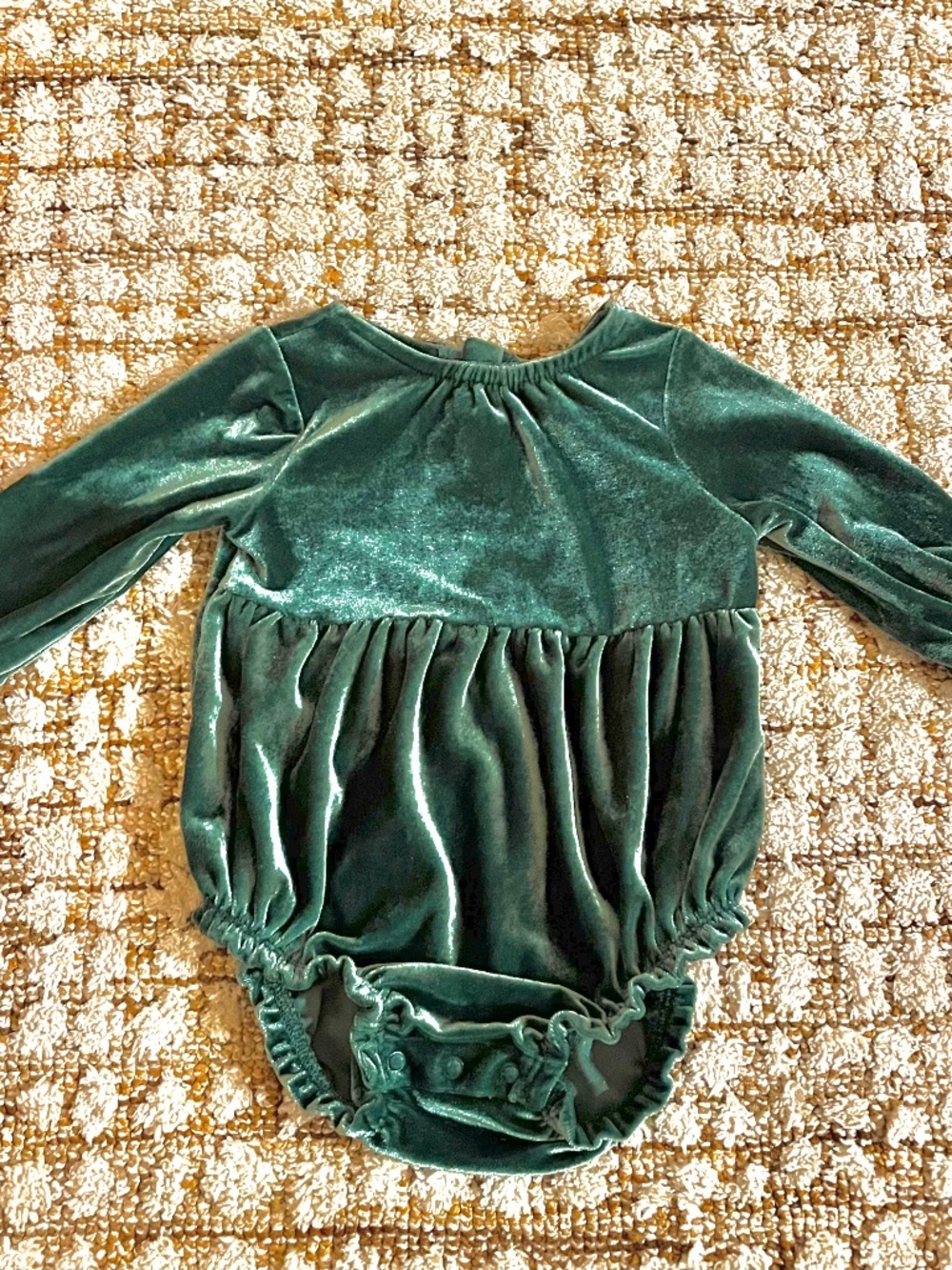 Carters Green Velvet Onsie
